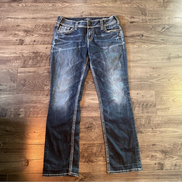 Silver Suki Jeans Mid Straight 32/32 - Picture 8 of 16